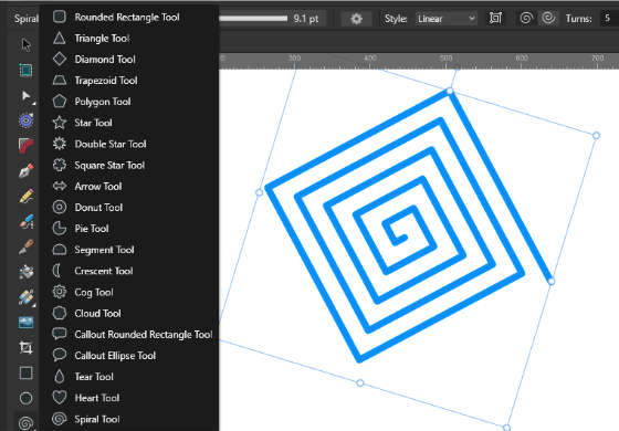 Affinity Designer. kształty i obiekty wektorowe